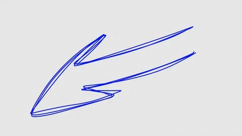 Transparent hand drawn arrow animation alpha channel. pointer overlay Stock Footage 325737688