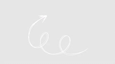 Transparent hand drawn arrow animation alpha channel. pointer overlay Stock Footage 325737765