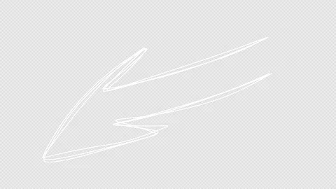 Transparent hand drawn arrow animation alpha channel. pointer overlay Stock Footage 325737952