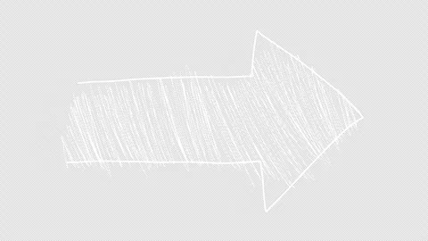 Transparent hand drawn arrow animation alpha channel. pointer overlay Stock Footage 325738168