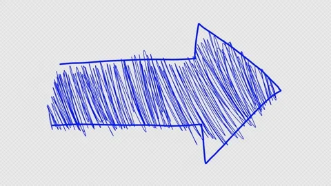 Transparent hand drawn arrow animation alpha channel. pointer overlay Stock Footage 325738170
