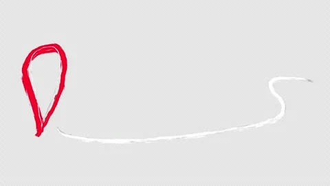 Transparent Hand Drawn Map Pin Animation Scribble Location Video stock 325725548