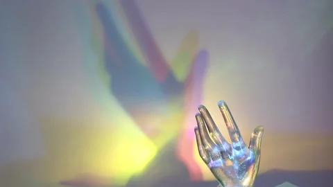 Transparent Hand Prism: Light Bending with Motion Stock Footage 302413174