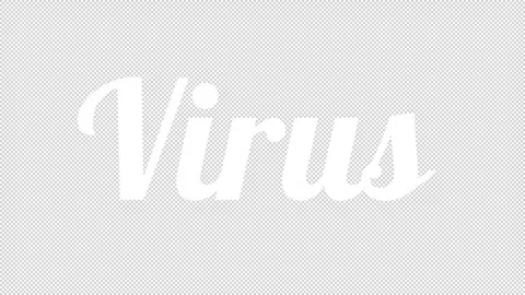 Transparent Handwriting Text Virus logo animation Stock Footage 322281279
