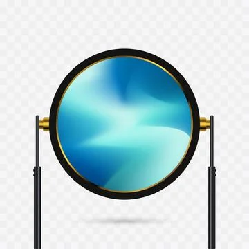 A Transparent Hanging technology circle LED Screen Mockup in 3Ds. the opaci.. Stock Illustration