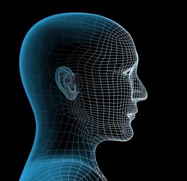 Transparent head of the person Illustrazione stock