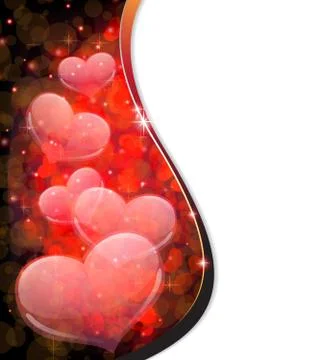 Transparent hearts.  Valentines Day postcard Stock Illustration