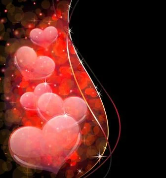 Transparent hearts.  Valentine's Day postcard Stock Illustration