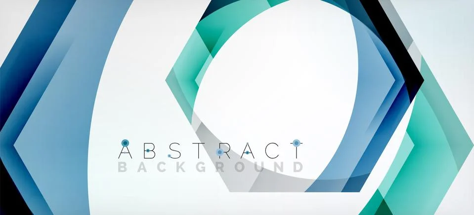 Transparent hexagons geometric shapes abstract background Stock Illustration