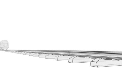 Transparent high-speed train of the future. Seamless loop 4k animation Video stock 151189869