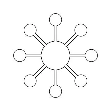 Transparent hub icon, analytics or contact, flat style 스톡 일러스트