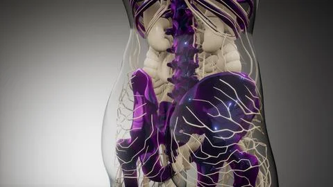 Transparent Human Body with Visible Bones Illustrazione stock