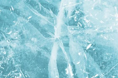 Transparent ice with cracks as a background for design Stock-Fotos
