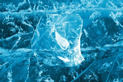 Transparent ice with cracks as a background for design Stockfoto's