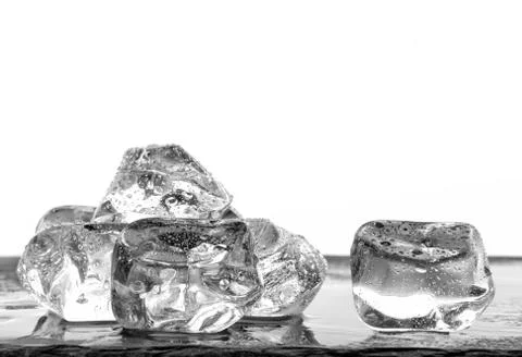 Transparent ice cubes Stock Photos