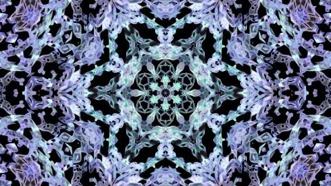 Transparent ice snowflake on a black background Ilustración de archivo