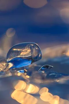 Transparent icicles of different shapes Stock Photos