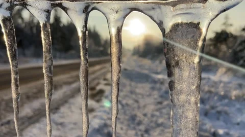Transparent icicles Stock Footage 233081480