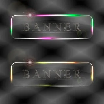 Transparent illuminated banner Stock Illustration