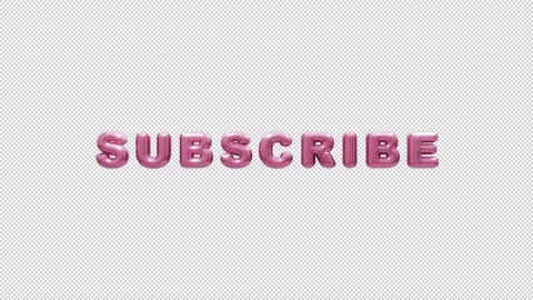 Transparent Inflated Subscribe Text  Animation Stock Footage 317907033