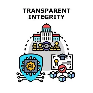 Transparent integrity concept using artificial intelligence technology Stock Illustration