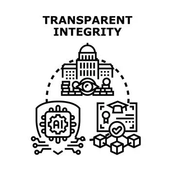 Transparent integrity concept using artificial intelligence technology Stock Illustration
