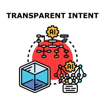 Transparent intent concept with artificial intelligence process Stock Illustration