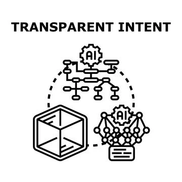 Transparent intent concept with artificial intelligence process Stock Illustration