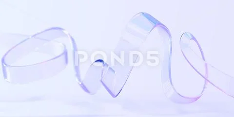 Holographic Iridescent Ribbon Isolated On White Background 3d