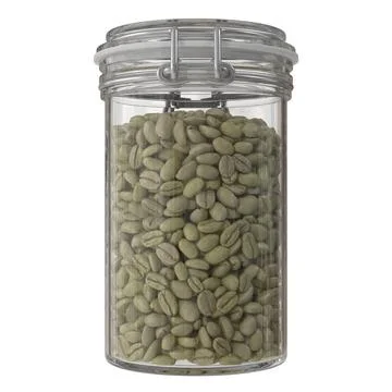 Transparent jars with coffee beans Stock Illustration