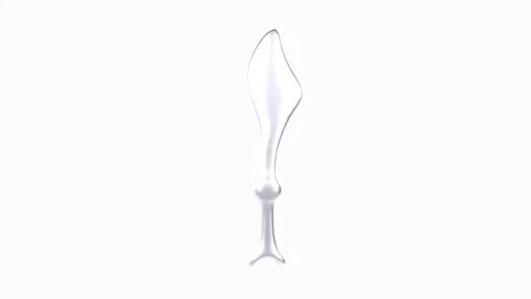 Transparent knife isolated on white background Stock Footage 306785429