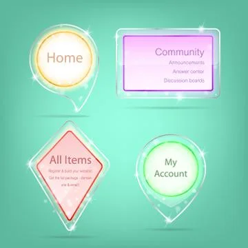 Transparent label, Web element with glass and acrylic design Stock Illustration