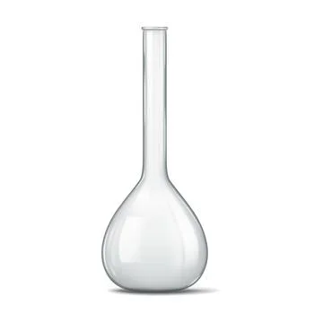Transparent Laboratory Flask with Long Neck Stock Illustration