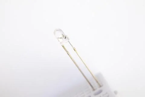A transparent LED embedded in a project board on a white background. This par Stock Photos