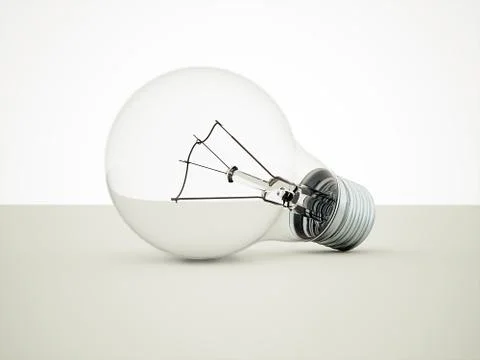 Transparent light bulb with shadows Stock Illustration