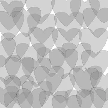 Transparent light dark hearts overlapping with white background. For loves Stock Illustration