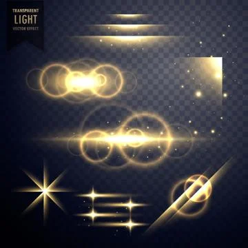 Transparent light effect and lens flare collection Stock Illustration