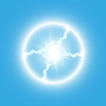 Transparent light effect of electric ball lightning. Magic plasma ball Illustrazione stock