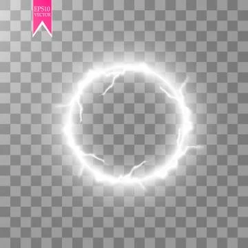 Transparent light effect of electric ball lightning. Magic plasma ball Stock Illustration