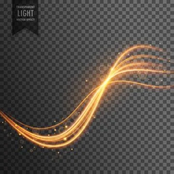 Transparent light effect with trails and sparkles Stock Illustration