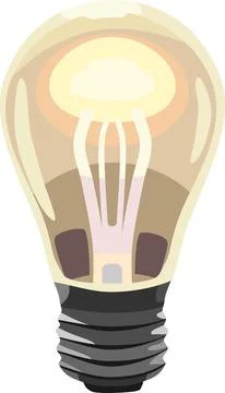 Transparent Lightbulb Vector Stock Illustration