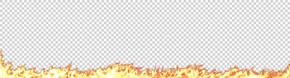 Transparent line fire flame with, horizontal background. Png illustration Stock Illustration