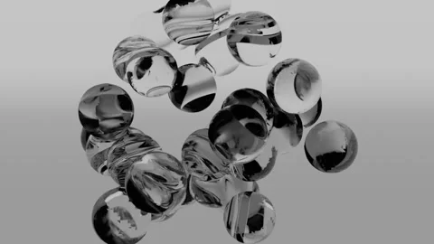 Transparent Liquid Cells in Motion Black and White Stock Footage 330973857