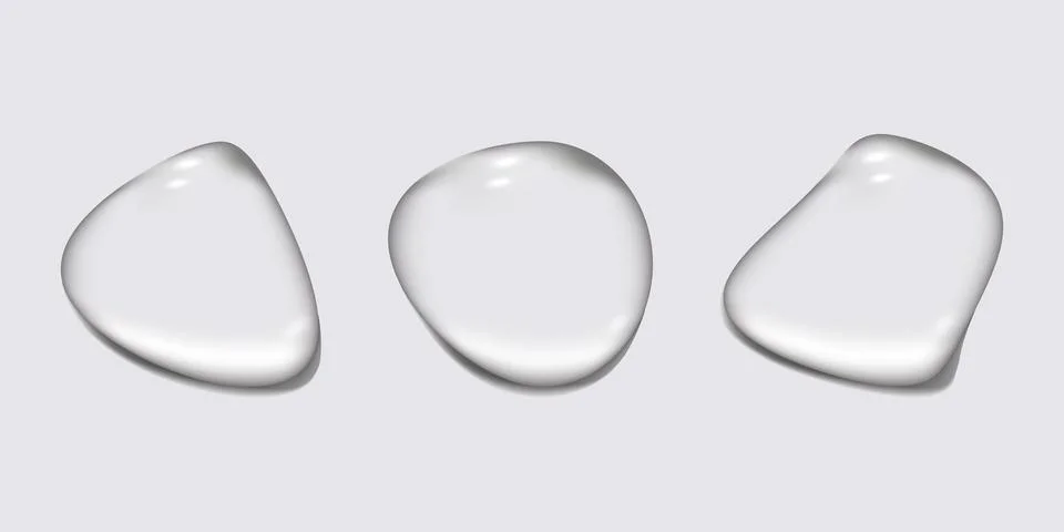 Transparent liquid forms water drops isolated set. 스톡 일러스트