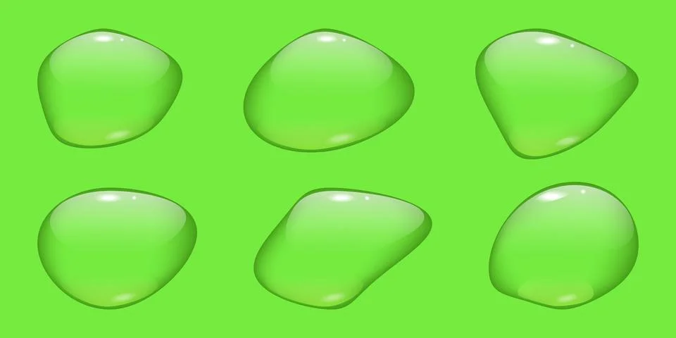 Transparent liquid forms water drops isolated set. 스톡 일러스트