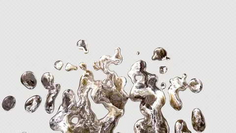 Transparent Liquid Splash Animation with Alpha Channel Vidéo 318618507