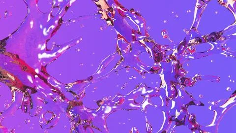 Transparent Liquid Splash On Purple Gradient Background 스톡 일러스트