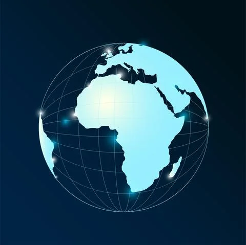 Transparent luminous sphere in night sky Stock Illustration