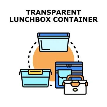 Transparent lunchbox container concept vector icon illustrating food storage 스톡 일러스트