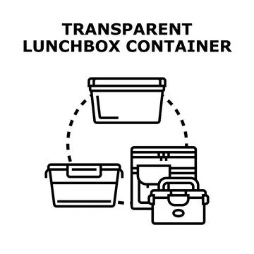Transparent lunchbox container concept vector icon illustrating food storage 스톡 일러스트